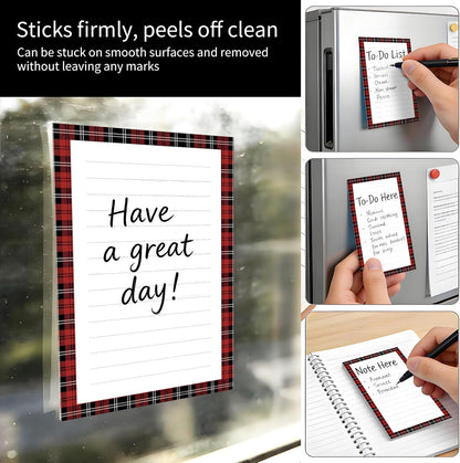 2 Pack Sticky Notes 4x6 in, Funny Large Notepads with Lines, Cute Self-Stick Memo Note Pads for Office, Home, Meeting Luxury Boho Flowers