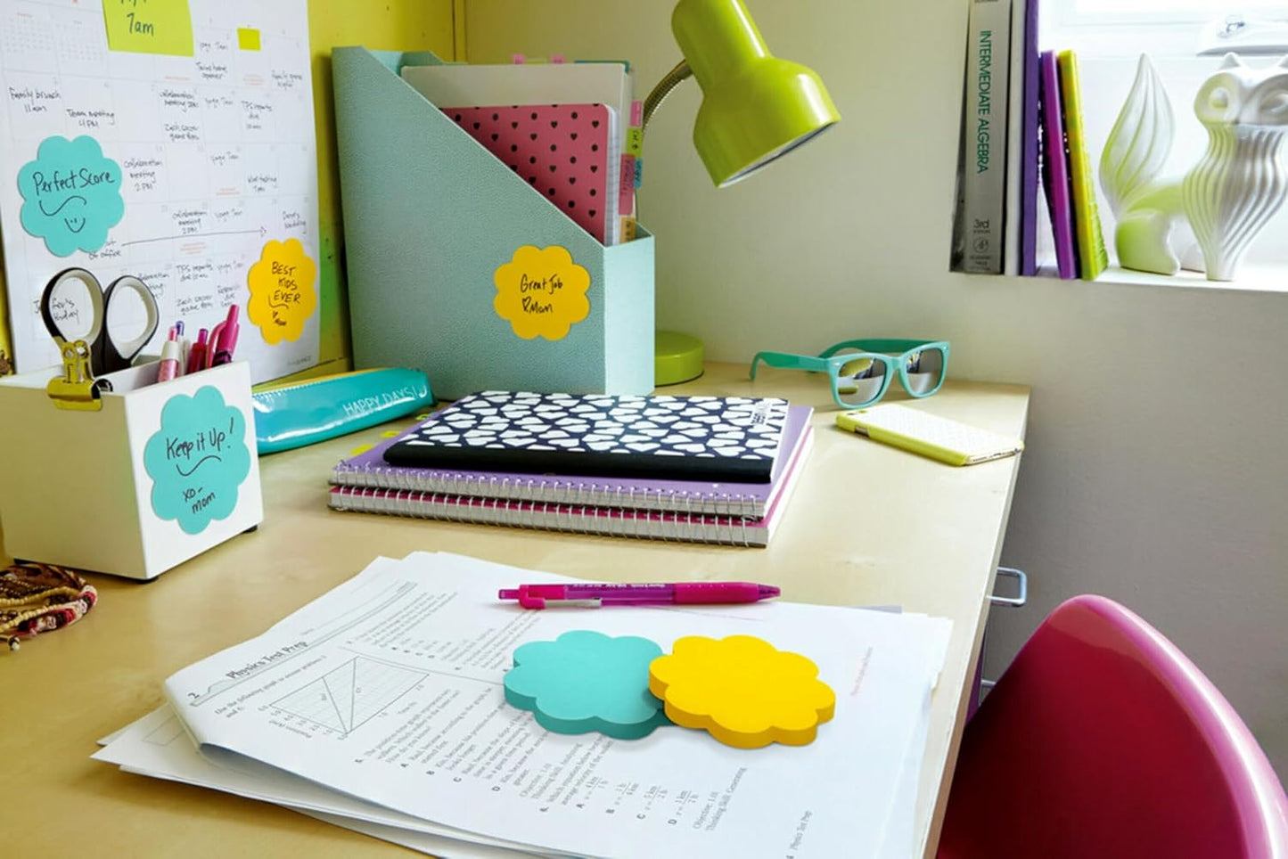 Post-it Notes, Daisy Shape, Assorted Colors, 2.6x2.6 in, 2 Pads, 75 Sheets/Pad (7350-DSY)