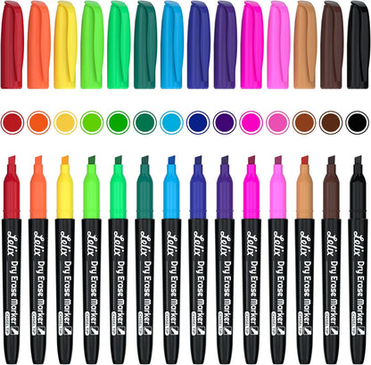 Lelix 42 Pack Black Dry Erase Markers Chisel Tip, Bulk Whiteboard Markers for School, Office Supplies, Perfect for Writing on White Board, Mirror,Calender