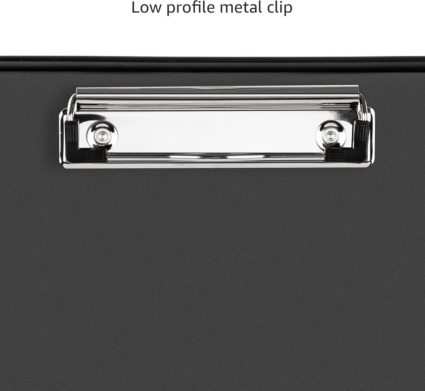 Amazon Basics Sturdy Plastic Storage Clipboard for School & Office Supplies, Lightweight, Black, 2-Pack