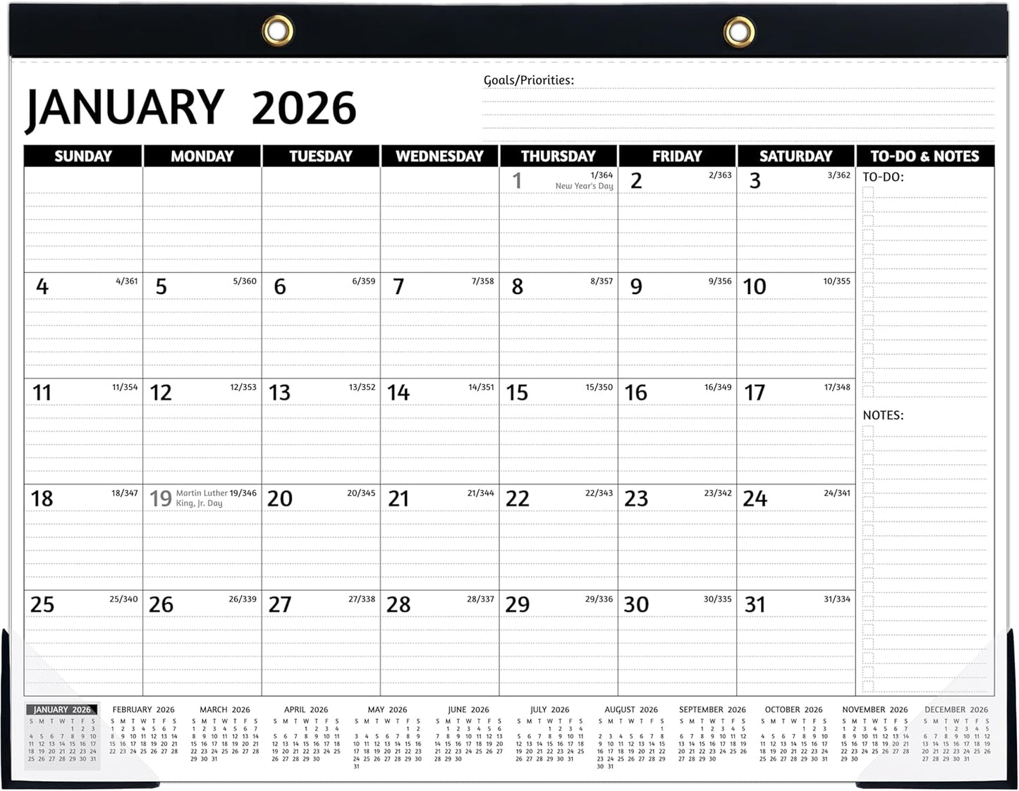 2026-2027 Desk Calendar – Run Now to MAR. 2027, 18 Monthly Desk Calendar 2026-2027 Large, 17'' x 12'', Best Desk/Wall Calendar 2026 with To-do Lists, Desk Pad, Ruled Blocks, Corner Protectors