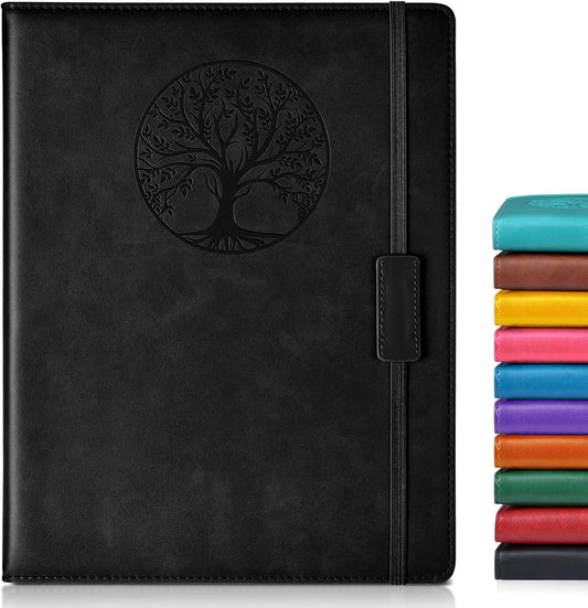Lined Journal Notebook for Women Men,256 Thick Pages,A5 Hardcover Vintage Leather Journal for Writing,Travel,Business,Work, School,College Ruled Notebooks for Note Taking,Daily Diary 5.7"×8.3"