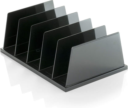 Officemate Recycled Large Standard Sorter, 5 Compartments, 13.5 x 9 x 5 Inches, Black (26192)