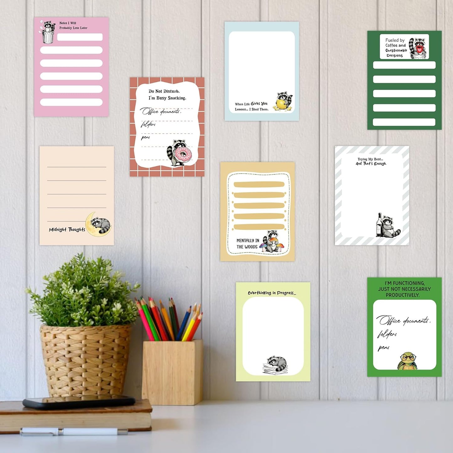 Dumpster Fire Sticky Notes 9 Pack, Funny Dumpster Fire Notepads for Work Stress Relief, Cute Self-Stick Memo Note Pads for Office, Humorous Gifts for Coworkers Students School Office Supplies 3×3 Inch