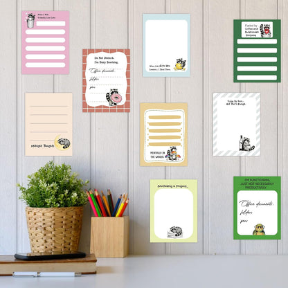 Dumpster Fire Sticky Notes 9 Pack, Funny Dumpster Fire Notepads for Work Stress Relief, Cute Self-Stick Memo Note Pads for Office, Humorous Gifts for Coworkers Students School Office Supplies 3×3 Inch