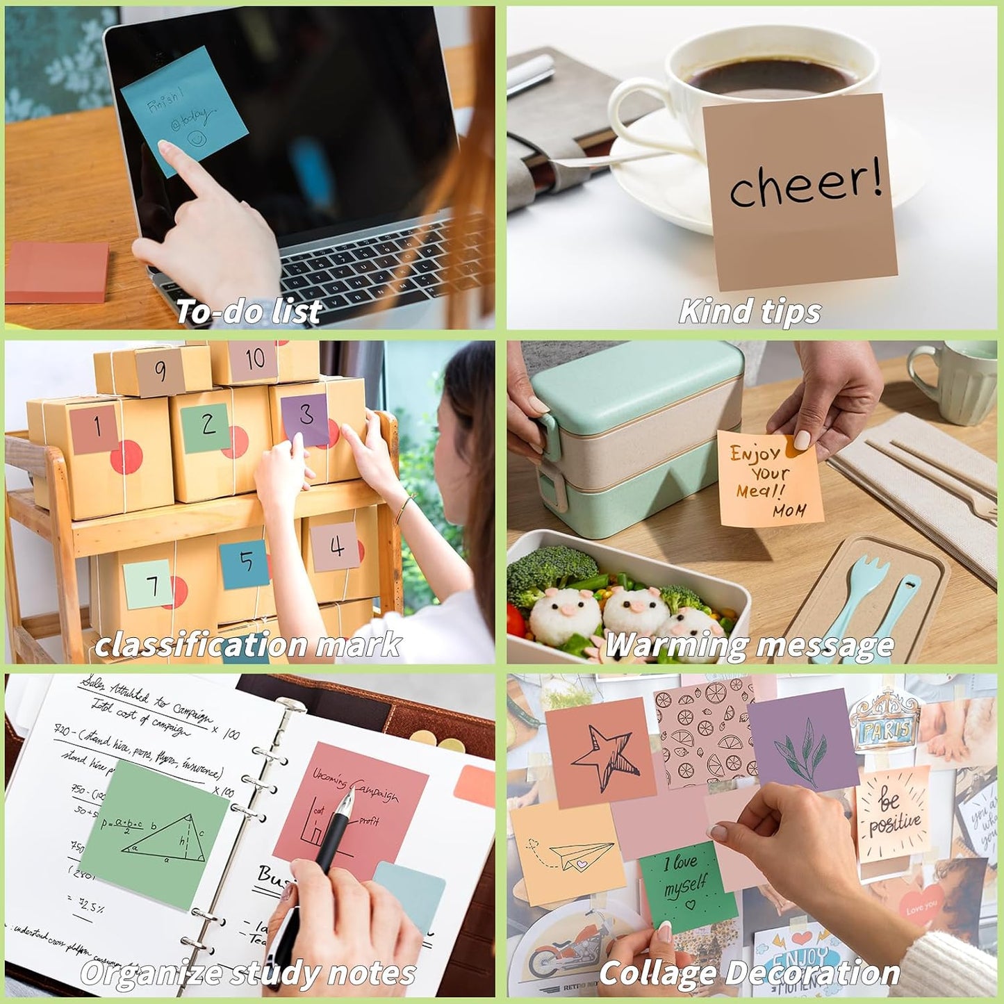 100 Pack Sticky Notes Bulk 3 x 3 in Self-Stick Note Pads Colorful Posted Note in 20 Colors Adhesive Paper Memo 50 Sheets/Pad Easy to Post for Office Home School Meetings Notebook Wall Door Window