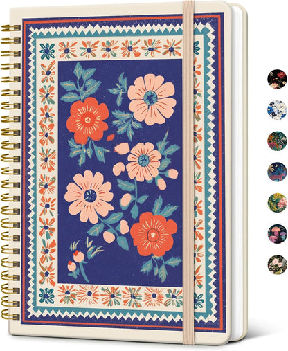 Taja Lined Spiral Notebook Journal for Women A5(5.8" × 8.3"), Cute Hardcover Notebook for Work, School & Note Taking, Pretty College Ruled Journal for Writing, 140 Pages, Sunset