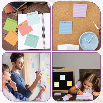 Yinder 48 Pcs Inspirational Sticky Notes Cute Motivational Sticky Notes Pad End of Year Employee Appreciation Gifts Bulk for Teacher Nurse Coworkers Office Supplies 3 x 3'' (Thank You,Dark Color)
