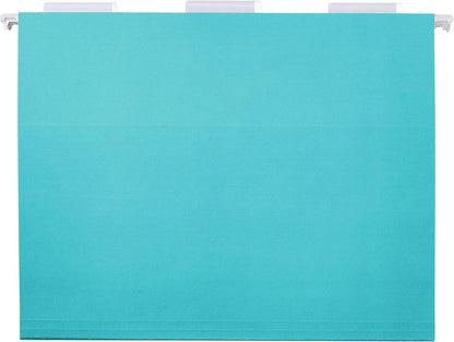 Amazon Basics Hanging File Folders with Adjustable Tabs, Sturdy Expandable Document Organizer, Letter Size 8.5x11 inch, Green, 25-Pack