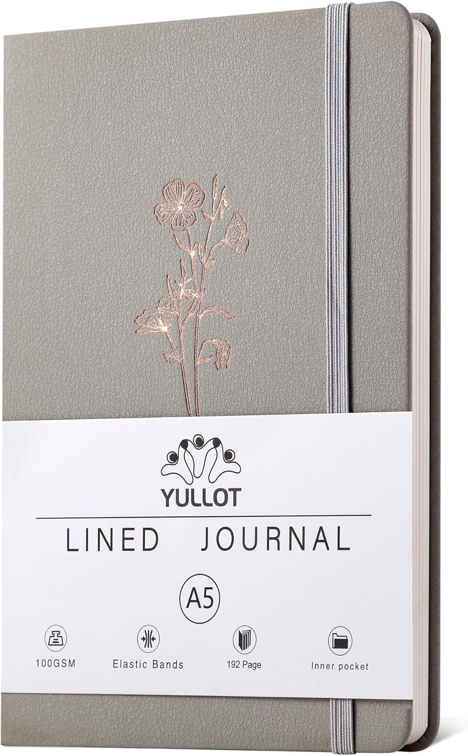 Lined Journal Notebook –A5 PU Leather Hardcover Notebook, 100gsm Thick Bleedproof Paper with Inner Pocket – 192Pages Lined Writing Journal for Students Women Note Taking - Terracotta Orange