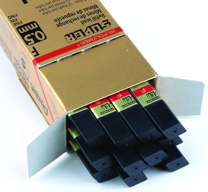 Pentel Super Hi-Polymer Lead Refill, 0.5mm, Fine, H, 144 Pieces of Lead (C505-H)