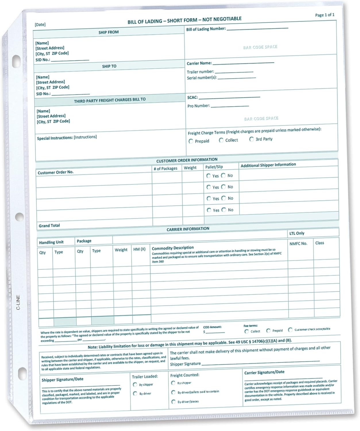 C-Line Top Loading Economy Weight Poly Sheet Protectors, Reduced Glare, 8.5 x 11 Inches, 200 per Box (62067)