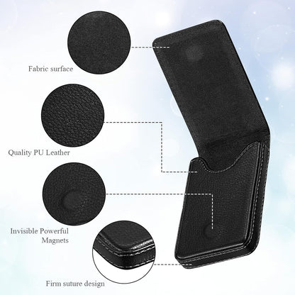 Outus 2 Pieces Business Card Holder, PU Leather Business Card Case Pocket Wallet with Magnetic Shut for Valentines Gift Men Women(Black and Coffee,Classic)