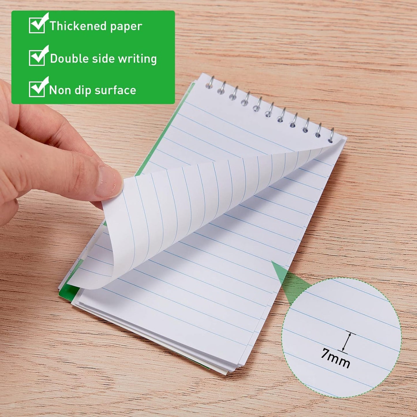 Thenshop 100 Pads Spiral Memo Pads Bulk 3 x 5 Inch Small Pocket Notepad Top Bound Lined 60 Sheets Mini Notebooks for School College Office Home Supplies (Fresh Colors)
