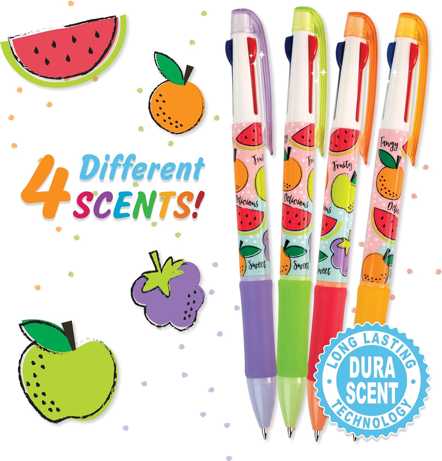 Glitter Gel Smens - Patented Gourmet Scented Colored Glitter Gel Ink Pens, Medium Point, 8 Count - Fun, Cute, Cool, Smelly Pens for Kids