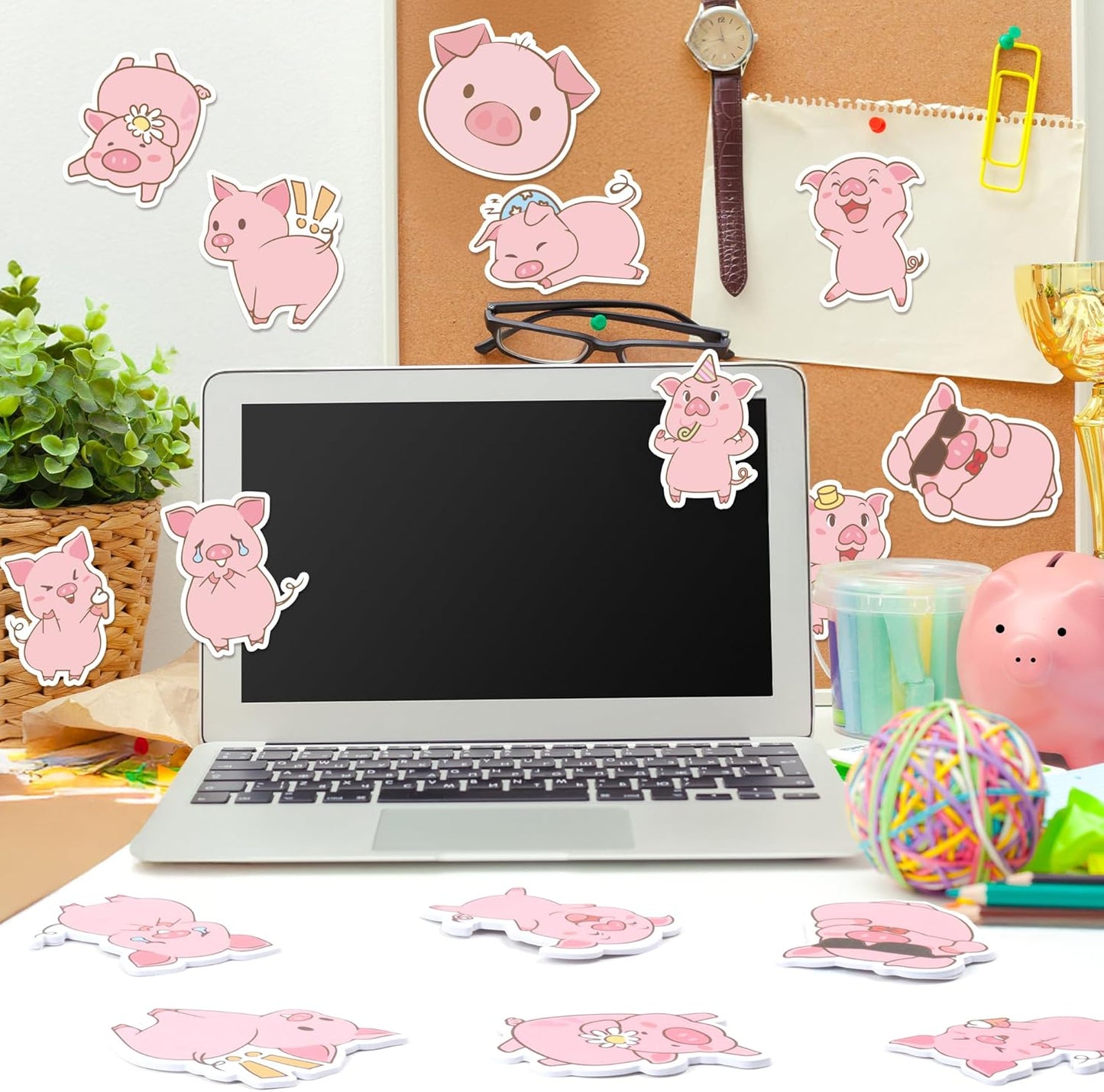 CJiangpo 30Pcs Marshmallow Sticky Notes Pads, 600 Sheets Cute Self Stick Notepad Memo Pads Funny Cartoon Page Marker Classroom Rewards Camping Themed Gift