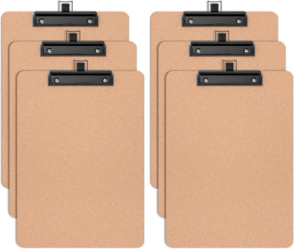 2 Pack Wood Retro Clipboards, 9 x 12.5'' Letter Size for Classroom, Students, Kid, 8.5 x 11'' Decoration Clip Board with Low Profile Copper Clip, Office & School Supplies