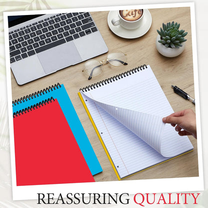MotiMind 10 Pack 8.5" x 11" Top Spiral Notebook with 3 Hole Punched Morandi Colors Legal Pads College Ruled Notepad 50 Sheets Hard Cardboard Paper Wirebound Notepad for Office School Business