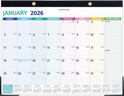 2026-2027 Desk Calendar – Run Now to MAR. 2027, 18 Monthly Desk Calendar 2026-2027 Large, 17'' x 12'', Best Desk/Wall Calendar 2026 with To-do Lists, Desk Pad, Ruled Blocks, Corner Protectors