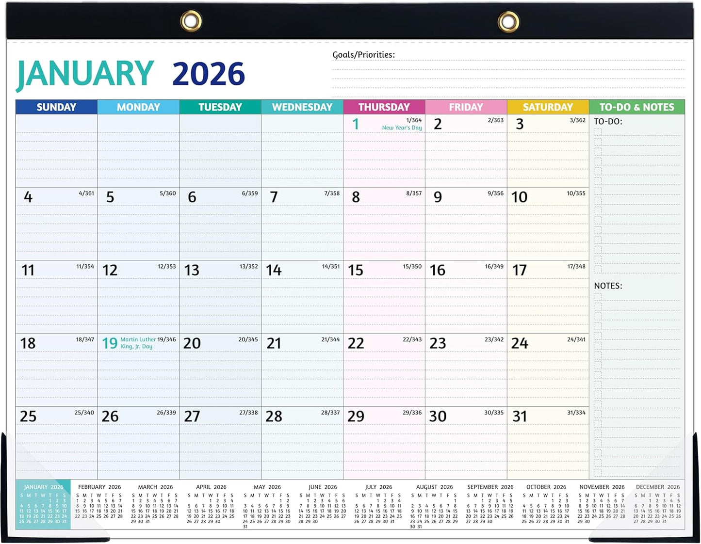 2026-2027 Desk Calendar – Run Now to MAR. 2027, 18 Monthly Desk Calendar 2026-2027 Large, 17'' x 12'', Best Desk/Wall Calendar 2026 with To-do Lists, Desk Pad, Ruled Blocks, Corner Protectors