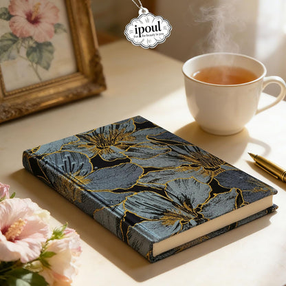 ipoul Flower Notebook, A5, 6x8, Hardcover, Lay Flat, Lined Paper, Journal for Women, Writing Notebook, Pretty, Hibiscus, Pink, Birthday Gifts for Women, Wedding Shower Gifts, Mothers Day Gift