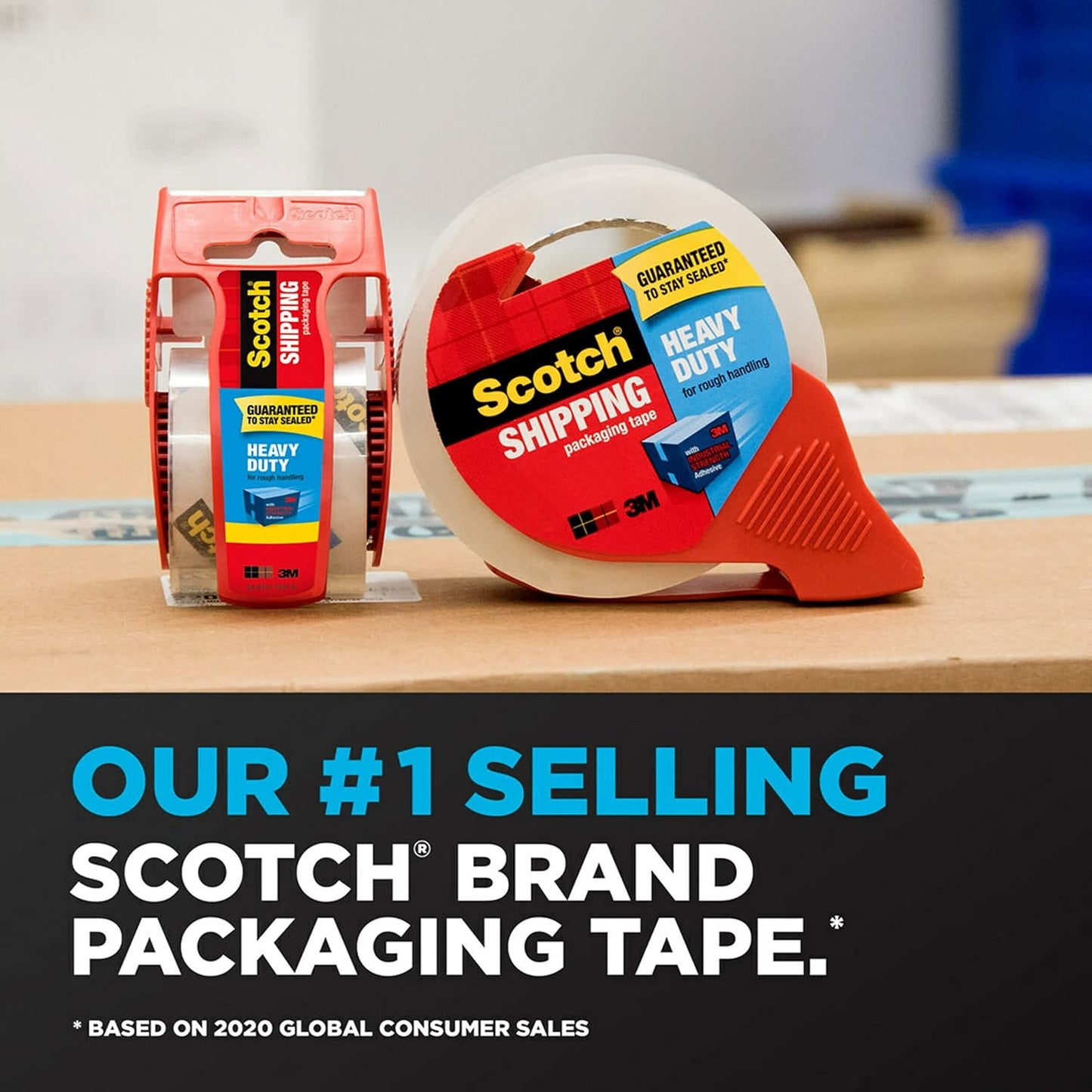 Scotch Heavy Duty Shipping Packing Tape, Clear, Shipping and Packaging Supplies, 1.88 in. x 54.6 yd., 1 Tape Roll