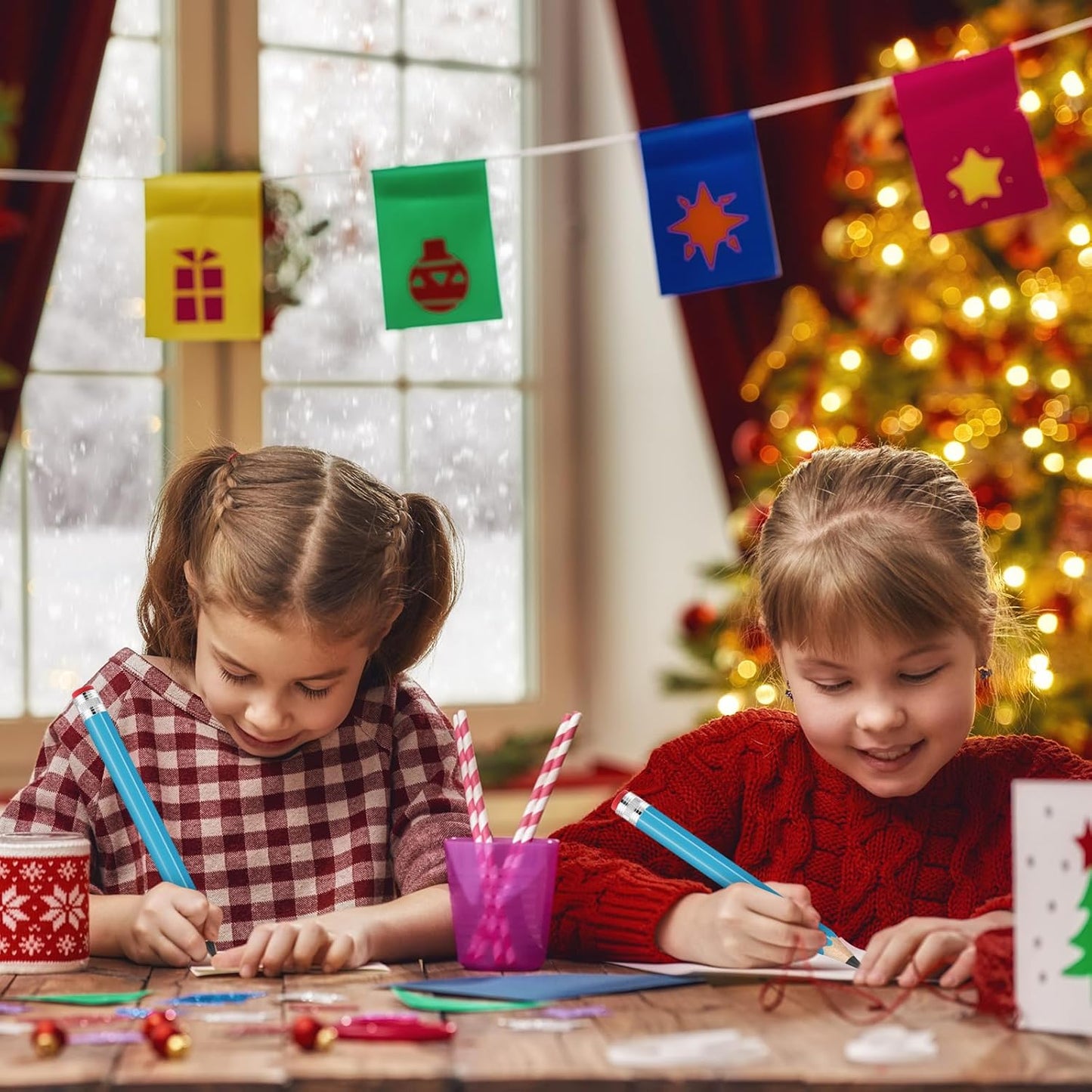 2 Pcs 13 inch Wooden Jumbo Pencils for Prop Giant Big Novelty Wood Pencil with Eraser for Fun Decor, School Projects, Party Favors, and Unique Gifts (Green)