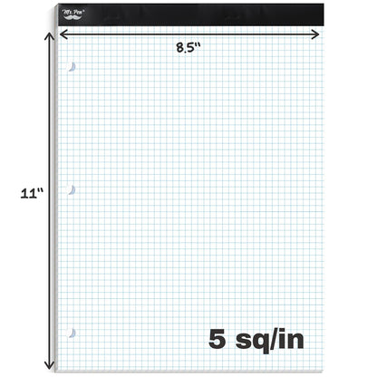 Mr. Pen- Graph Paper Pad, 8.5x11 Inches, 5x5 (5 Squares per Inch), 55 Sheets, 3-Hole Punched, Ideal for Math, Graphing and Sketching, Grid Paper for Students, Engineers, Artists