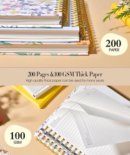 Hardcover Spiral Notebook Journal 8.5” x 11”, A4 Large Leather Notebooks for Women Men, Lined College Ruled Notebook, 50 Sheets/100 Pages, Spiral Bound Journals for Work School Note Taking, Green