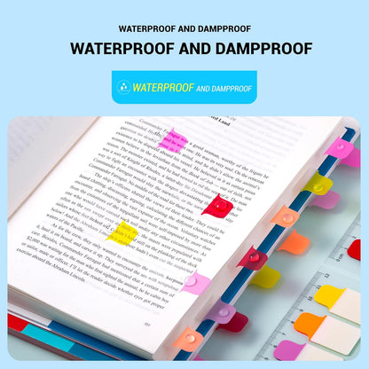 Golcellia Sticky Tabs - 600 Sheets Notebook Tabs - Sticky Flags, Index & Page Tabs - Durable Divider & Binder Tabs for Books & Bibles（6 Pcs, 5 - Color）