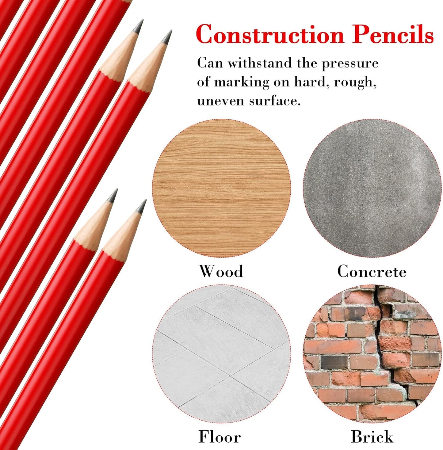 Fainne 48 Pcs Jumbo Pencil, Wooden Pencil with Black Core for Carpenters Construction Workers Woodworkers Framers Beginners Students Teachers DIY Project(Yellow,Round)
