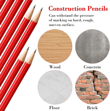 Fainne 48 Pcs Jumbo Pencil, Wooden Pencil with Black Core for Carpenters Construction Workers Woodworkers Framers Beginners Students Teachers DIY Project(Yellow,Round)