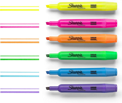 Sharpie Tank Style Highlighters, Chisel Tip, Fluorescent Pink, 12 Count