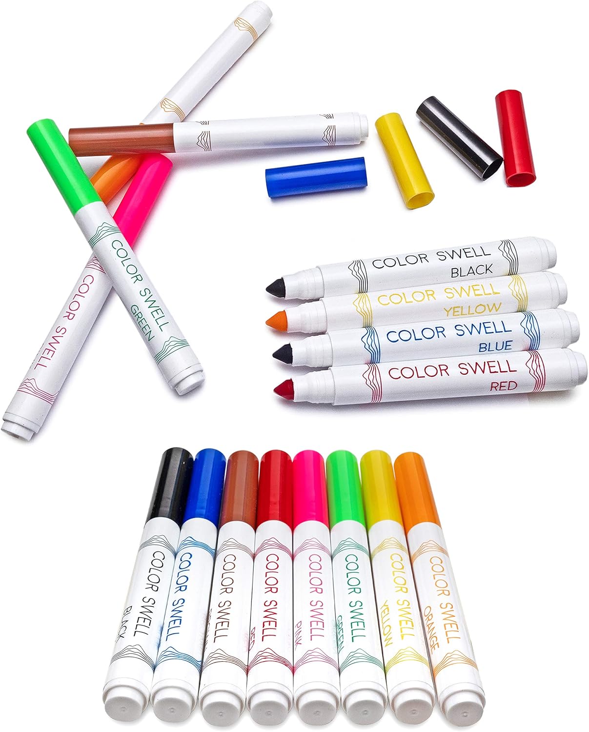 Color Swell 8-Pack Broad Line Markers – Washable, Non-Toxic, Ideal for Kids, Students, Adults, and Classroom Activities