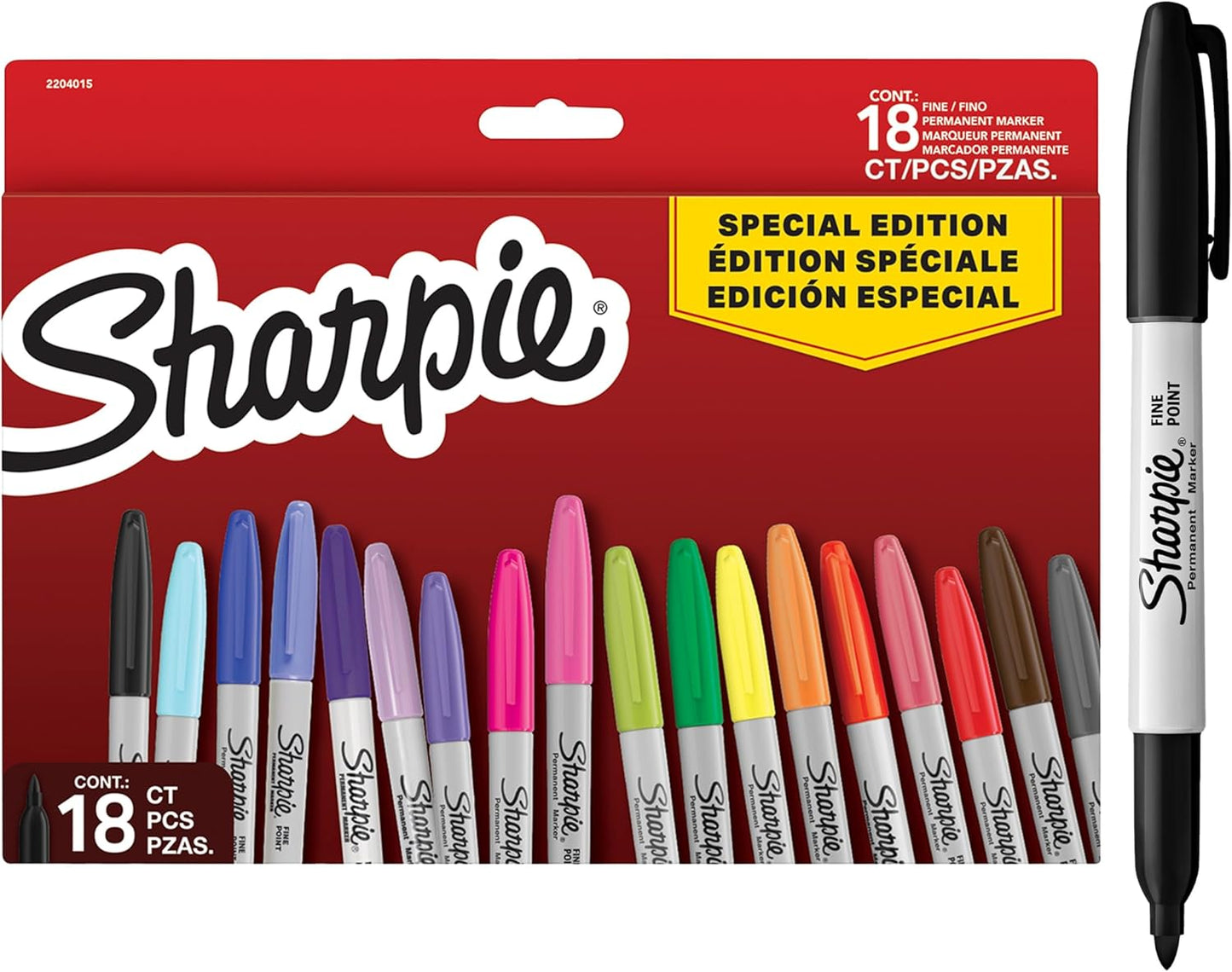 Sharpie Permanent Markers | Fine Point for Bold Details | BlackBlueRed and Green Ink Colours | 4 Marker Pens