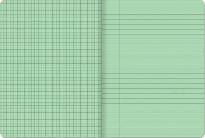 Pacon Dual Ruled Composition Book, Green, 1/4" Grid & 3/8" Wide Ruled 9-3 ⁄4" x 7-1⁄2", 100 Sheets