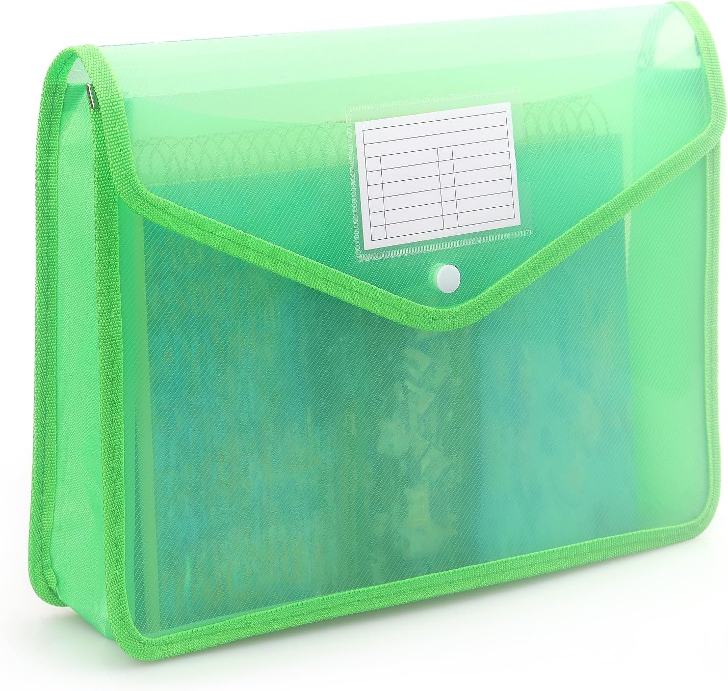 Plastic Expanding File Folder, Transparent envelopes with Snap Closure, No Dividers, Large Capacity, Fit Letter/A4 Size (Pink)