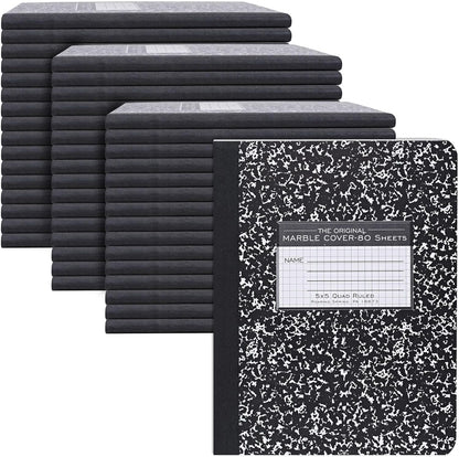 ROARING SPRING Hard Cover Composition Notebook, 4 Pack, Blue Marble Comp Book, 9.75″ x 7.5″, Unruled Blank Paper, 100 Sheets (200 Pages), Made in USA