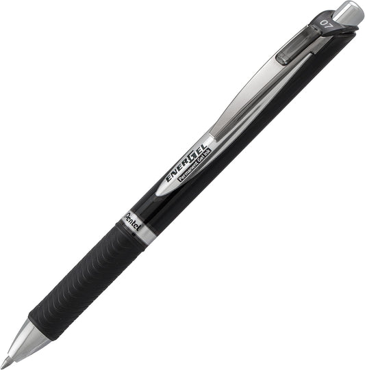 Pentel EnerGel Permanent Gel Ink Rollerball Pen, Black, 3 Pack (BLP77BP3A)