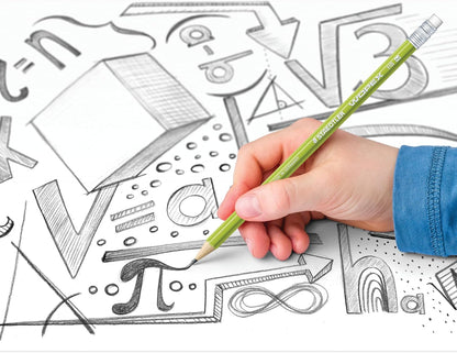 STAEDTLER WOPEX Pre-Sharpened #2 Pencils, Pack of 10 - Ergonomic Triangular Shape, Break-Resistant, Non-Slip Surface, Wood-Polymer, PVC-Free Eraser Tip