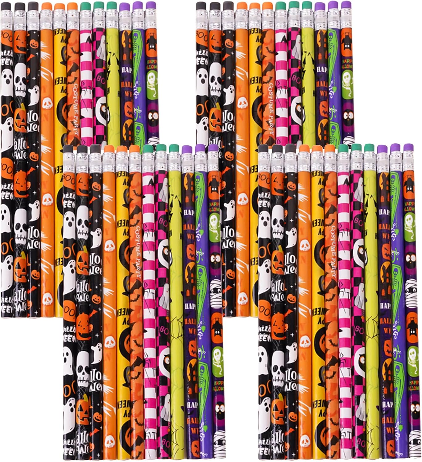 48 pcs Flowers Pencils with Eraser Wood Pencils Bulk for Writing and Drawing (Flowers, 48)