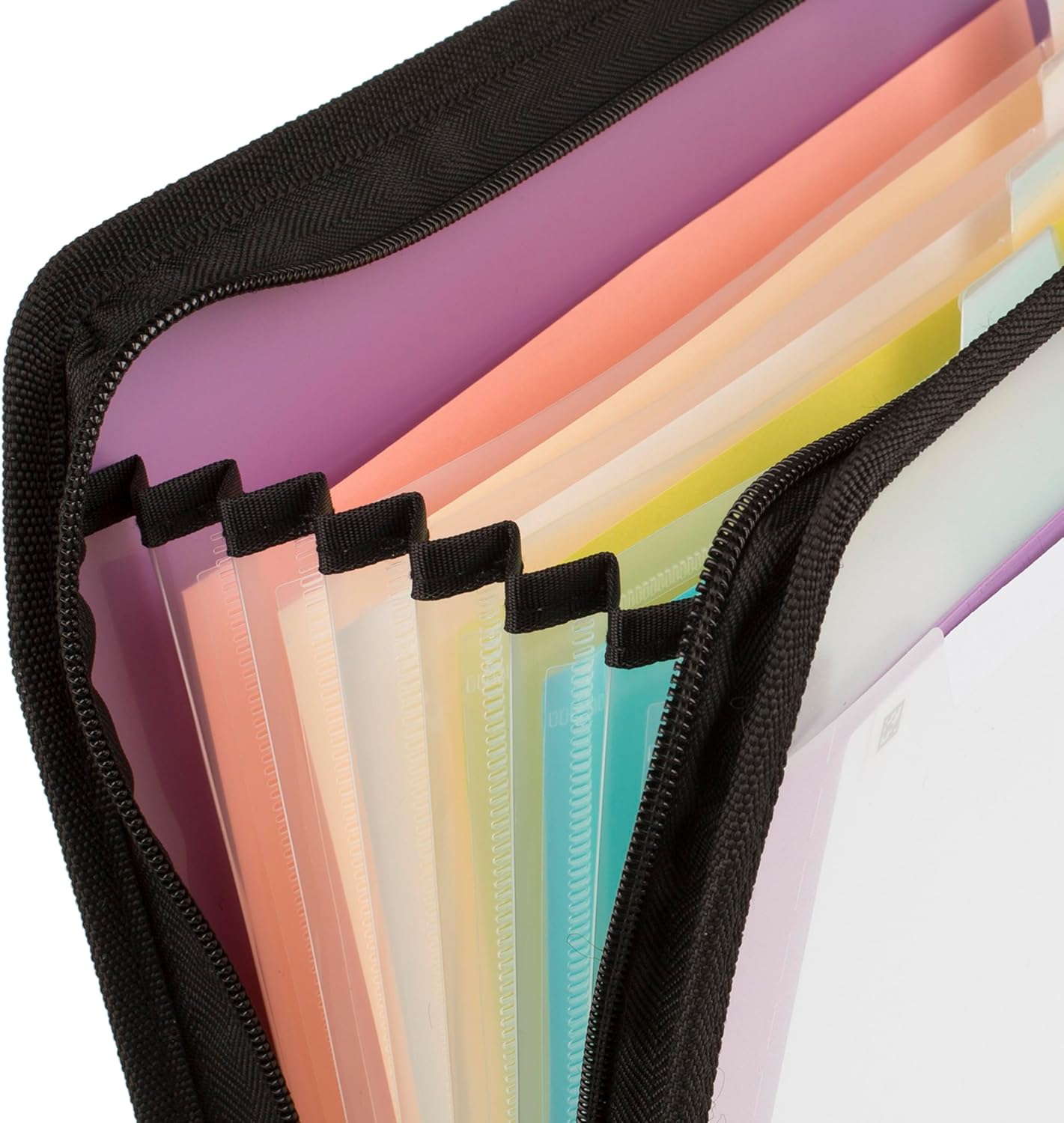 Five Star Expanding File Organizer + Study App, 7-Pocket Accordian File Organizer, Zipper Closure, Holds 8-1/2" x 11" Paper, Prom Pink (350099R)
