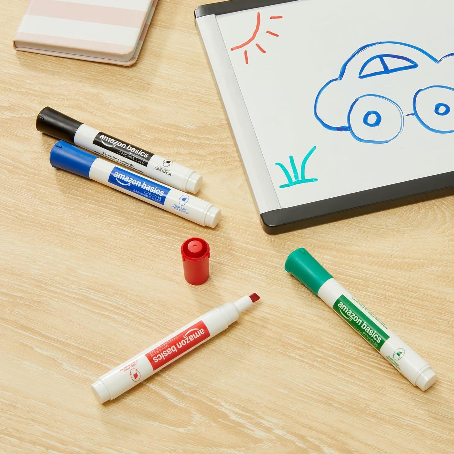 Amazon Basics Low-Odor Dry Erase Whiteboard Markers, Fine Tip, Quick-Dry, Black, 36-Pack