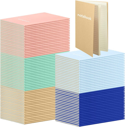 Mimorou 100 Pcs Journals Notebooks Bulk - Kraft Softcover A5 Small Notebooks 5.5 Inch x 8.3 Inch Notepads with 60 Page 30 Sheet for Writing Sketch Travel Office Supplies(Navy Blue,Lined)