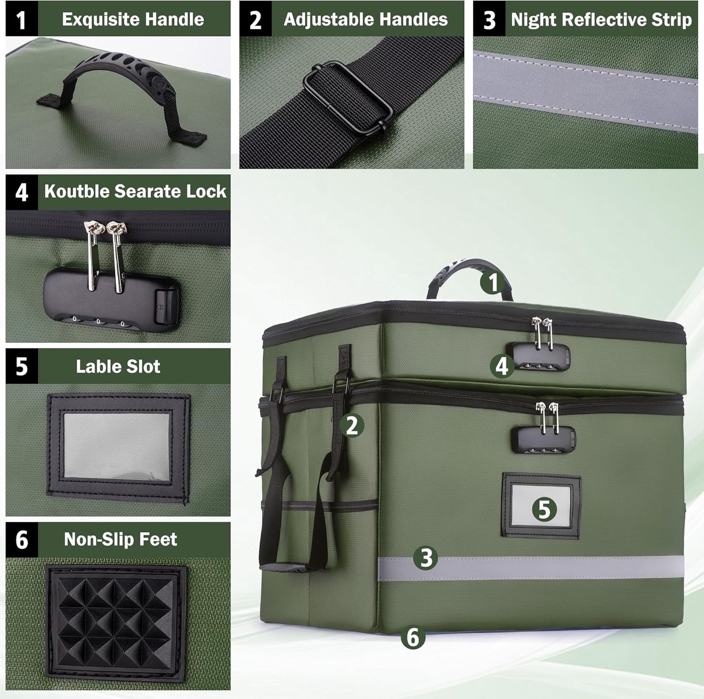 EXLIFBAG File Organizer, Fireproof File Box with Lids, Important Document Organizer Box with Lock, Portable File Folder Organizer with Handle