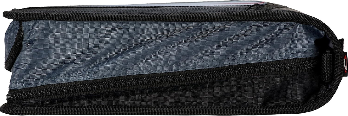 Case-it Mighty Zip Tab School Zipper Binder | 3-Inch O-Rings, 600-Sheet Capacity, 5-Subject Expanding File Folder, Multiple Pockets & Storage Organizer, Shoulder Strap | D-146 Jet Black