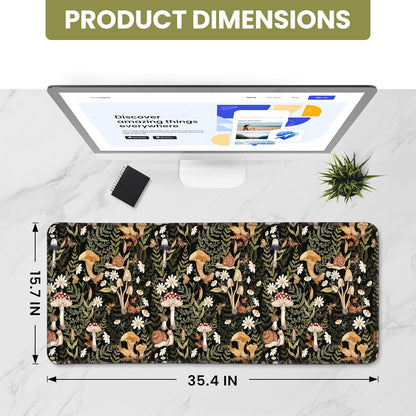 Large Mouse Pad for Desktop, Cute Desk Mat Pad Protector for Work & Gaming, Aesthetic Pretty Anti-Slip Laptop Blotter Cover for Office School Home Supplies, Wildflowers, 31.5" x 11.8"