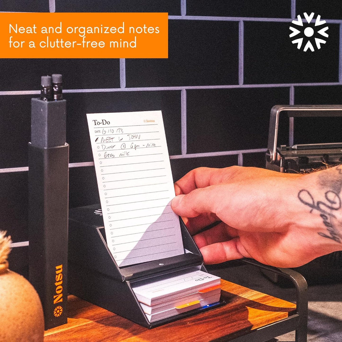 Notsu To Do List Grid Index Cards 3x5 | 50 Task Planner Foldable Vertical Notecards with Rounded Corners