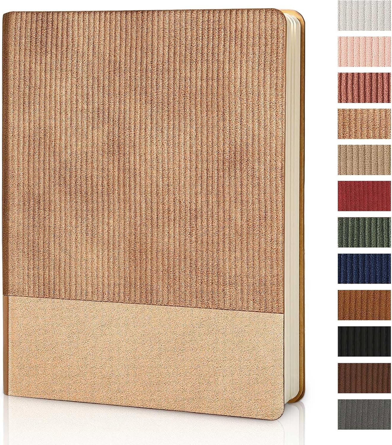 Lined Journal Notebook for Work College Ruled Note Book 5.79"x8.27"A5 PU Leather Daily Journaling 216 Pages for Women Men Writing Home School Supplies Business (Dark Green)