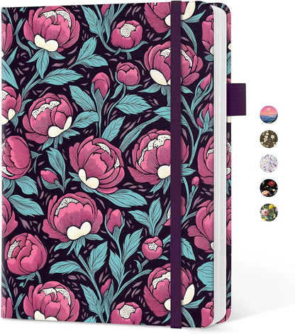 Taja Aesthetic Lined Journal for Women, Pretty 6" x 8" Notebook for Work & Note with 160 College Ruled Pages, Hardcover Leather Notebook for Journaling, Note Taking, Bible Study, Hummingbird